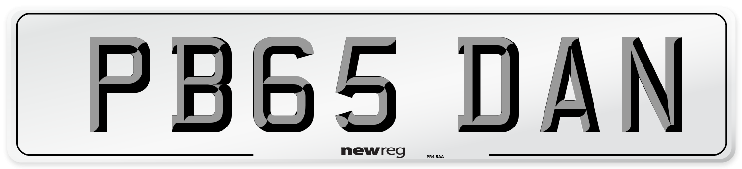PB65 DAN Number Plate from New Reg